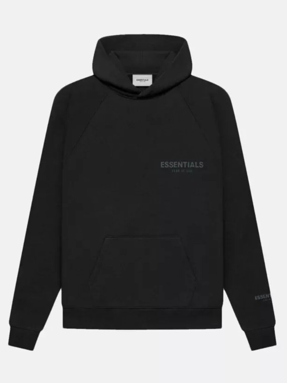 FOG Fear of God Essentials Matte Black Pullover Hoodie